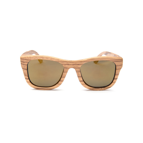 Daly Collection Zebra Wood Sunglasses with Green Polarized Lens – RdShadez
